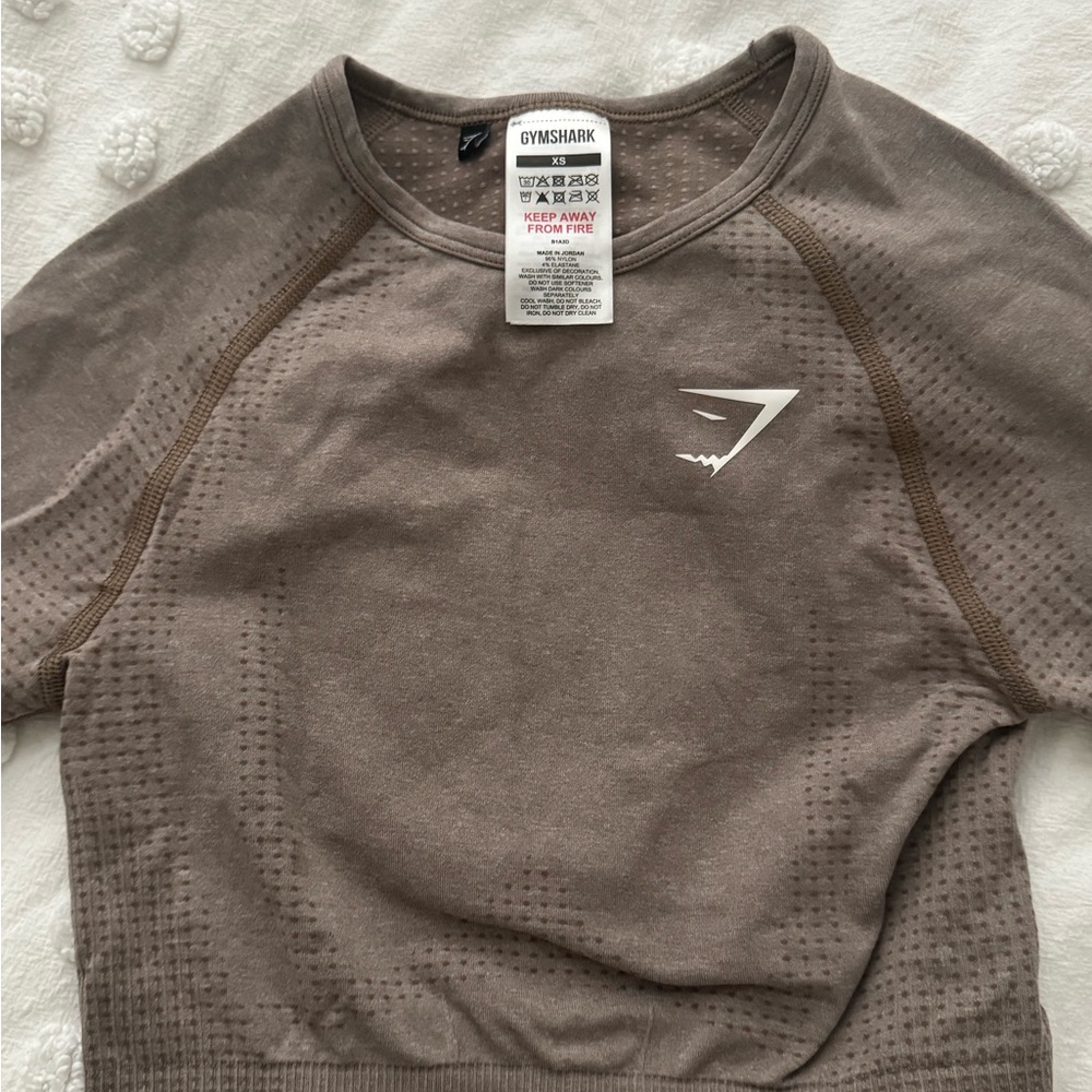 Gymshark Taupe Set Long Sleeve Top + Shorts
